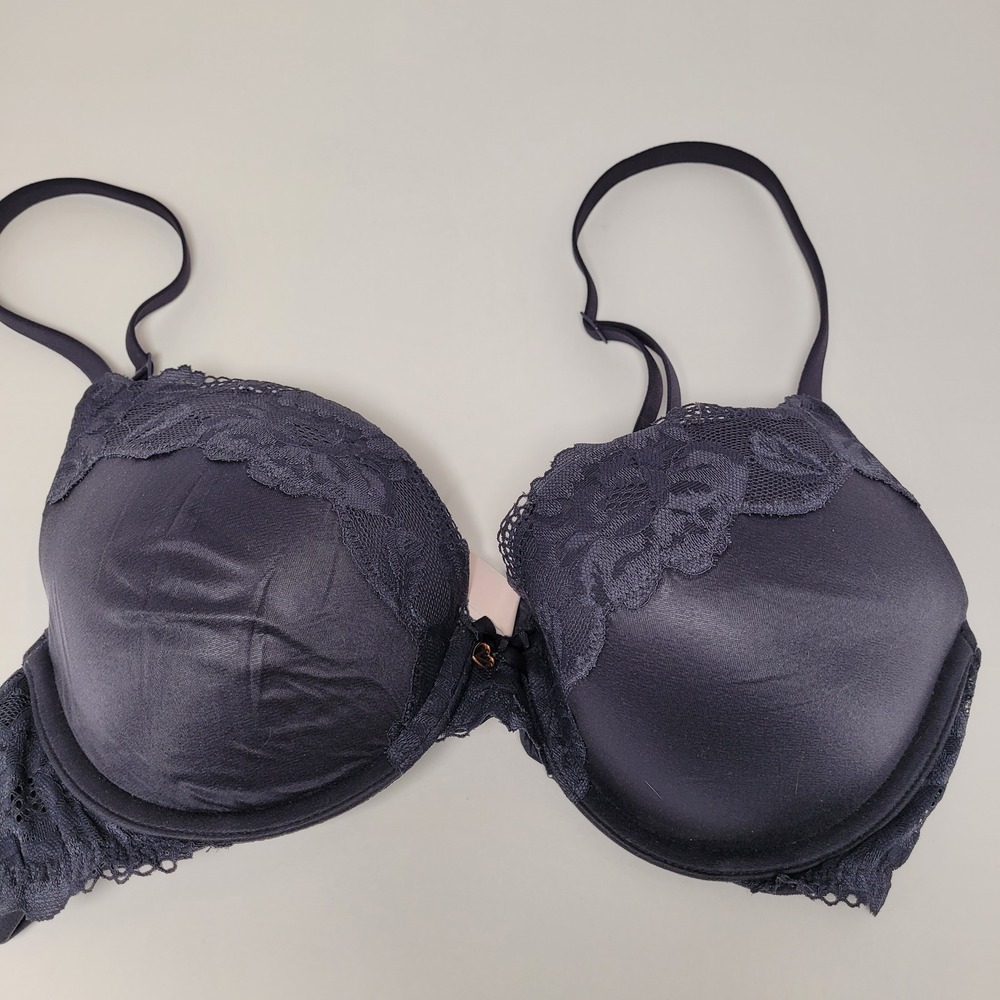 Victoria's Secret Perfect Shape Bra Womens 34C Blue Excellent Lace‎  164154-QAD